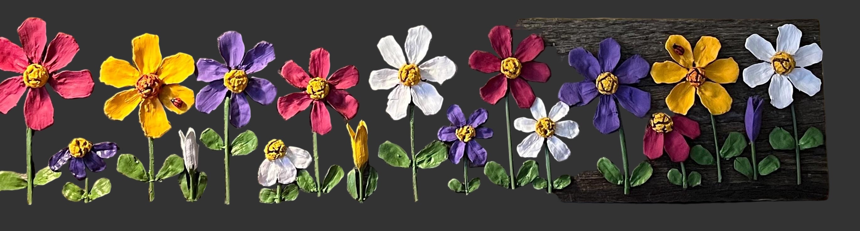 Pine Cone Wall Hanging Zinnia Spring Flower Garden on Rustic Barnwood Ready to Hang its a beauty!