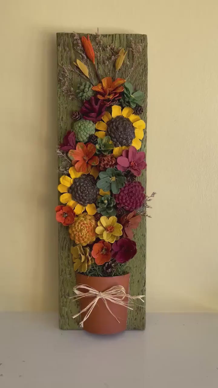 Handmade Pinecone Wall Hanging - Rustic Floral Decor